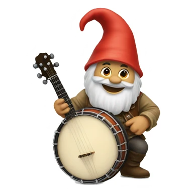 Banjo playing gnome sticker