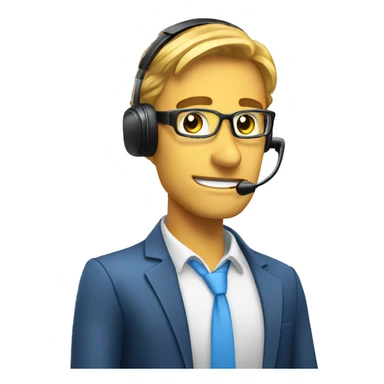 amgry sales agent making a sales call wearing a headset sticker