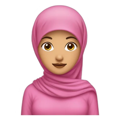 asian muslim girl with pink hijab sticker