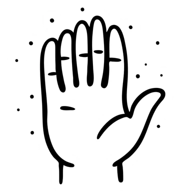 life icon, hand-drawn black outlined style sticker