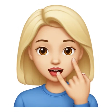 emoji biting finger flirty sticker
