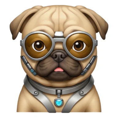 pug wearing cyberpunk sunglasses sticker