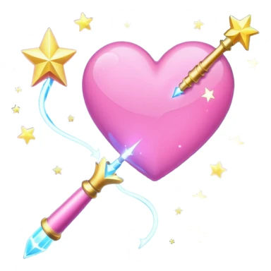 pink heart shooting star effect on end of a wand sticker