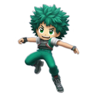 izuku midoriya doing fortnite dance sticker