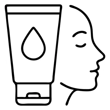 skincare, minimal line art, elegant and simple sticker