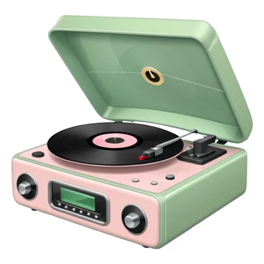 Vintage pale pink and sage vinyl player sticker