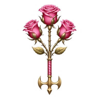 trident avec des rose dessus sticker