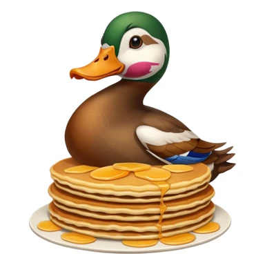 Duck flipping pancakes sticker