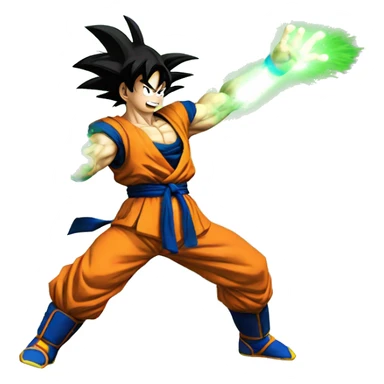 Goku kamehameha green sticker