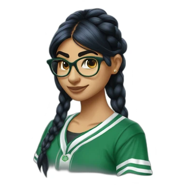 Mia Khalifa slytherin baseball tshirt braid sticker
