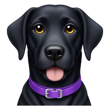 Black lab girl dog with purple collar sticker