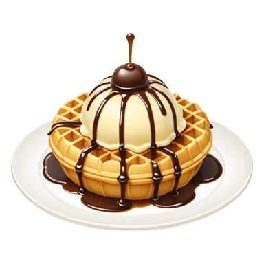 Hong Kong egg waffle (bubble waffle) folded with ice cream inside sticker