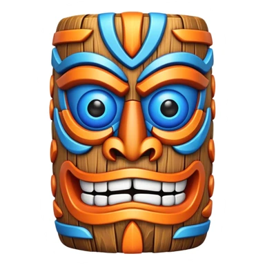 Tiki with colors blue and orange-butterfly-tornado-fun-love sticker