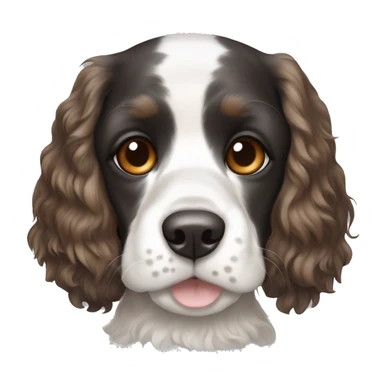 Black and white cocker spaniel blue and brown eyes sticker