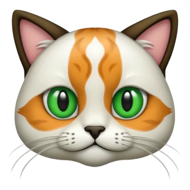 um gato branco com manchas pretas  olho preto e verde sticker
