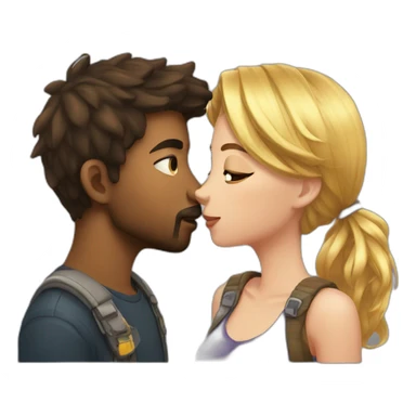 Gamer boy kiss his girlfriend sticker