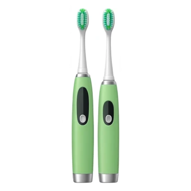 One green electric toothbrush sticker