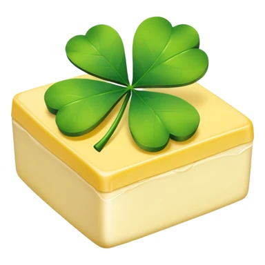 Butter with a four leaf clover over it sticker