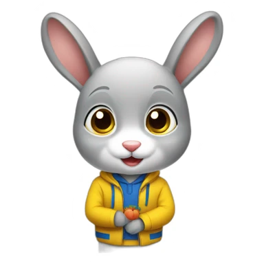 Ukrainian rabbit student sticker