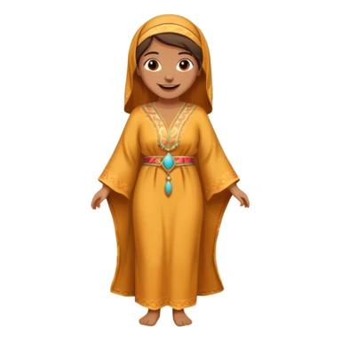 person wearing a caftan, no headscarf, having fun in the desert sticker