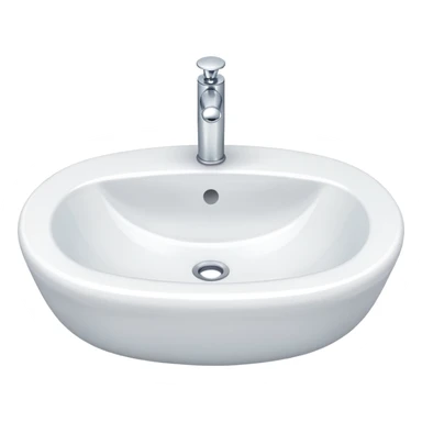 A white porcelain bathroom water sink sticker