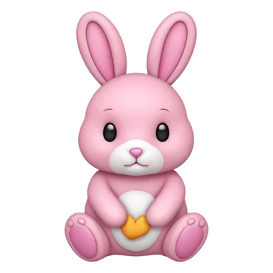 pink rabbit plush toy sticker