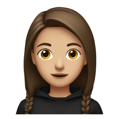 Girl with straight brown hair in a black pullover sticker