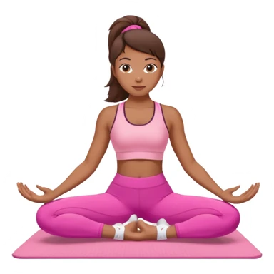 medium-skinned woman doing Pilates in pink sportswear sticker