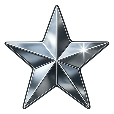 tiny star with a mirror finish, glamorous and stylish, no background sticker