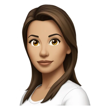 3/4 face, contrasted, shadow, light, Eva Longoria expression, standing from a distance, thin nose, brunette woman, hazel eyes, long eyelashes, dark shoulder shaded hair, white t-shirt, jeans, white sneakers sticker