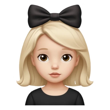 una chica pequeña con una cola color negro  3 años sticker