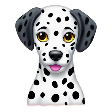 Lisa Frank Dalmatian with rainbow spots ￼ sticker