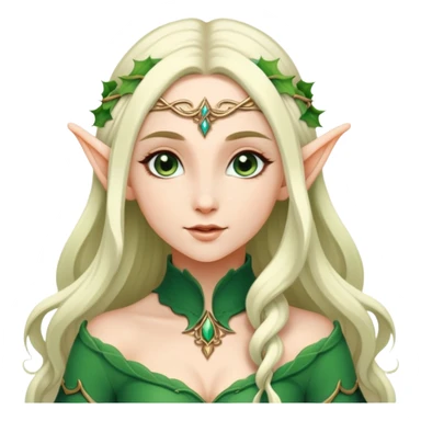 beautiful female elf with flowing hair, elegant features, graceful pose sticker