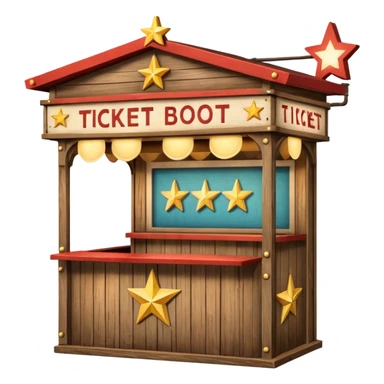 A ticket booth with retro lights and star-shaped sign. sticker