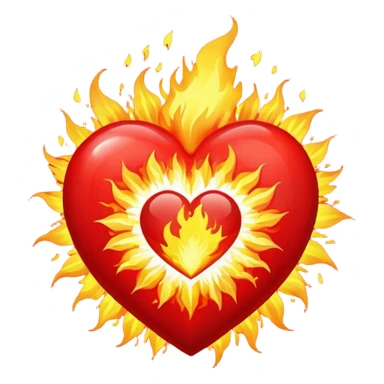 Heart, color, fire, explosion  sticker