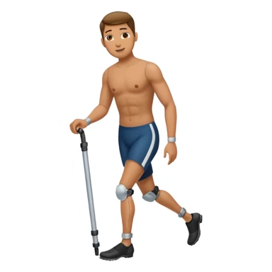 Man with one prosthetic leg sticker