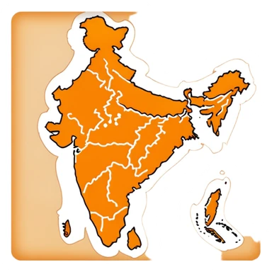 India map with saffron colour ( akhand Bharat ) sticker