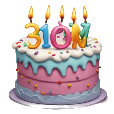 Birthday cake with text MOM 37 sticker