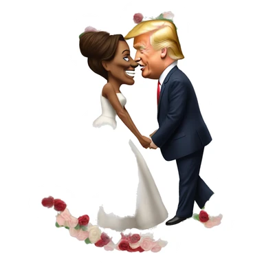Donald trump in love with Kamala Harris at a wedding with a bunch of big fat donkeys sticker
