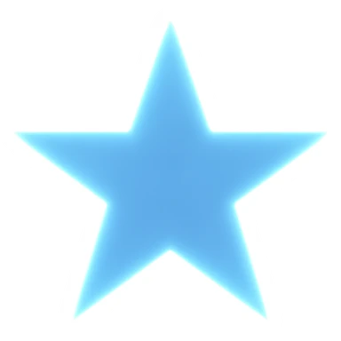 star with a soft glow, blue, no background sticker