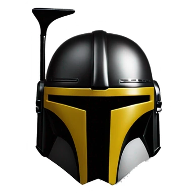 Mandalorian helmet black and yellow with antenna sticker