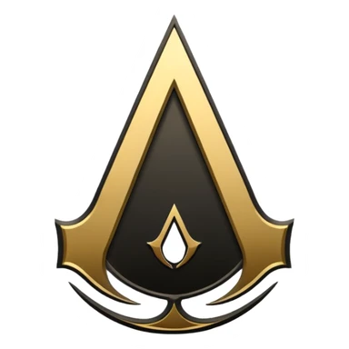 Assassin creend logo emoji in gold and black shaddow  sticker