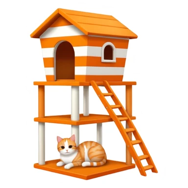 cats relaxing in a vertical playhouse sticker
