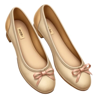 Beige realistic vintage ballerina shoes sticker