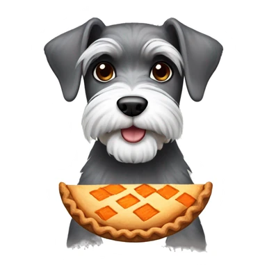 schnauzer holding  a sweet potato pie sticker