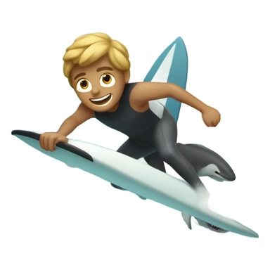 Person surfing with sharks next to it  sticker