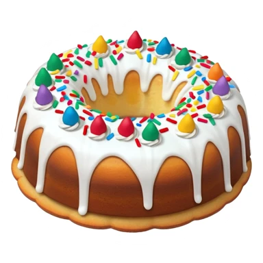 white frosted Bundt confetti chip cake sticker