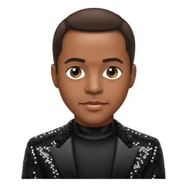 Freddie Jackson, R&B Singer with dark brown hair, black sequin outfit sticker