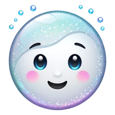 white glory glitter sticker