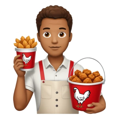 Black man holding a kfc bucket filled with fried chicken sticker